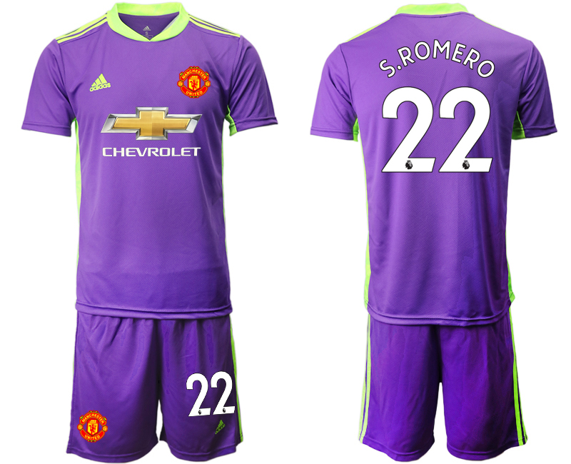 Men 2020-2021 club Manchester United purple goalkeeper #22 Soccer Jerseys->tottenham jersey->Soccer Club Jersey